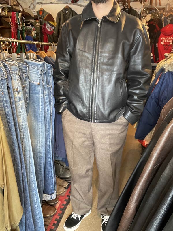 90s WILSONS LEATHER M.JULIAN 短丈 レザー ジャケット 黒 L ショート