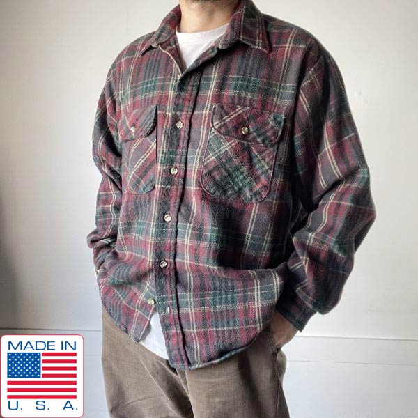 新品 90s USA製 ネルシャツ | チェック柄 - 札幌 ビンテージ 古着屋