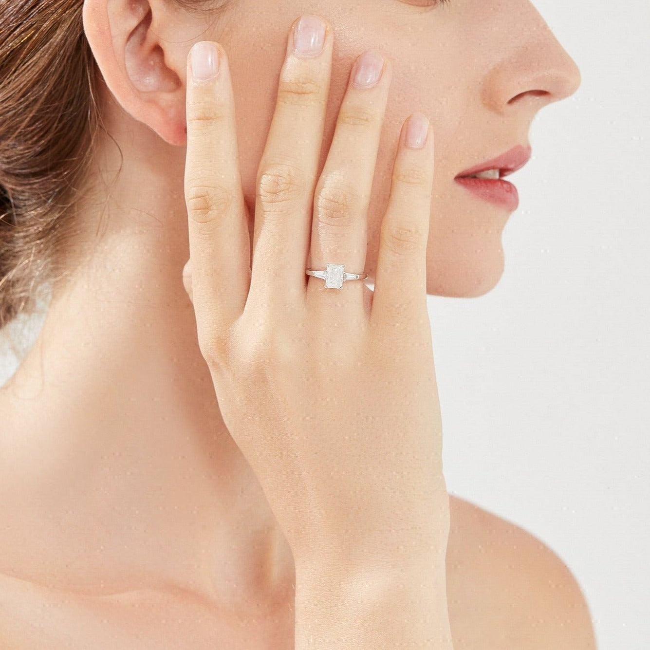 ラディアントカット テーパードバゲットカット ナロー リング RI436