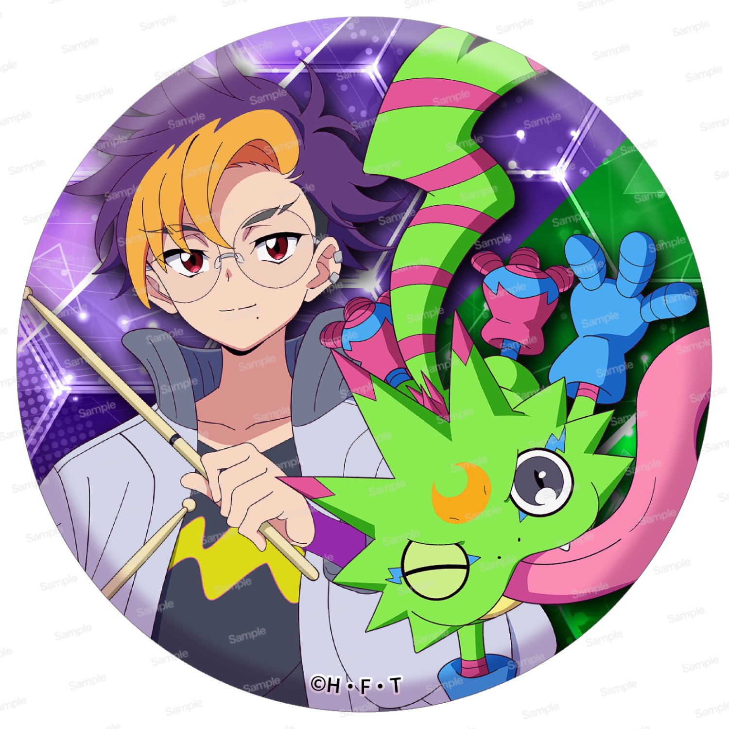 デジモンビートブレイク ドでか缶バッジ天馬トモロウ & ゲッコーモン