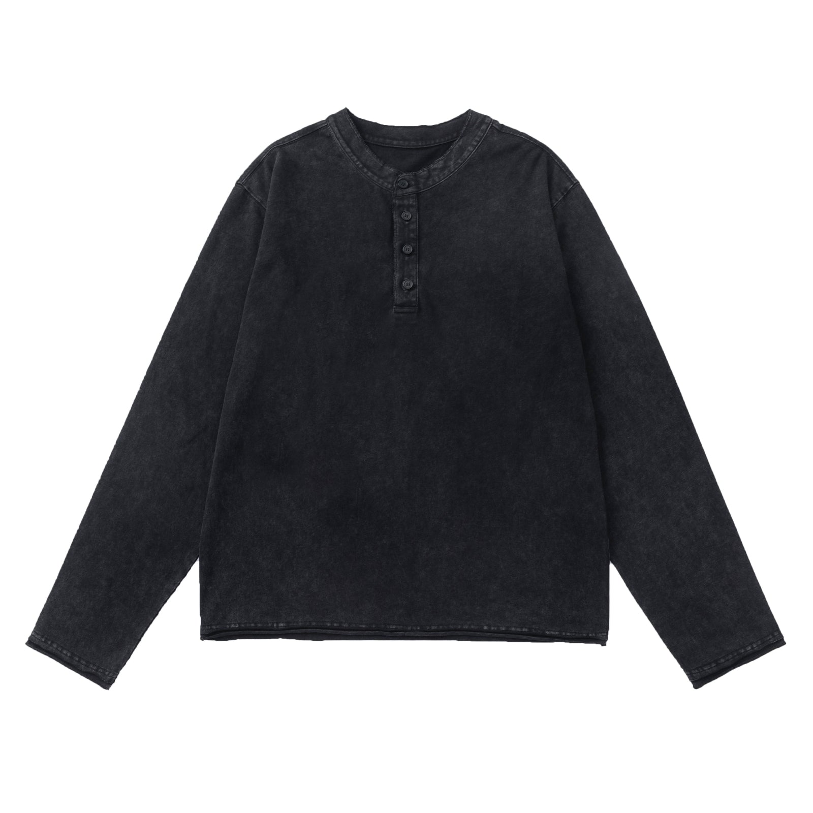BTMK HENLEY NECK L/S TEE washed HR51