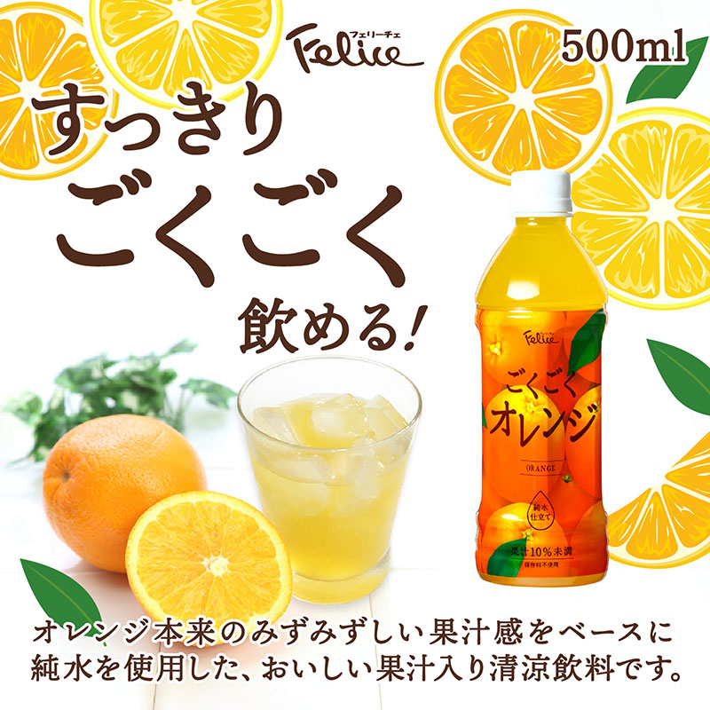 フェリーチェ ごくごくオレンジ 500ml 24本セット | Tasty World!(卸専門)