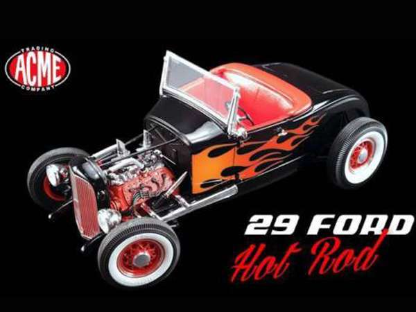 Acme A1804002 Hot Rod 1932 Ford 1:18 Black with Flames » BT Diecast