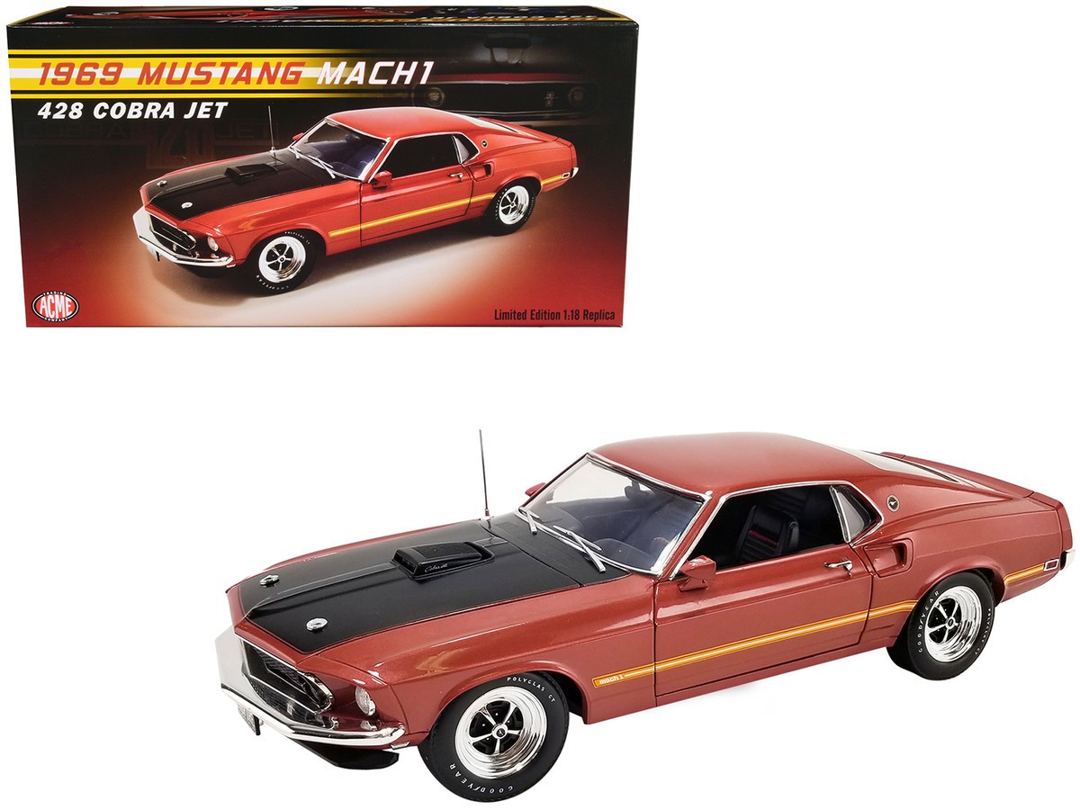 Acme A1801868 1969 Ford Mustang Mach 1 428 Cobra Jet 1:18 Indian