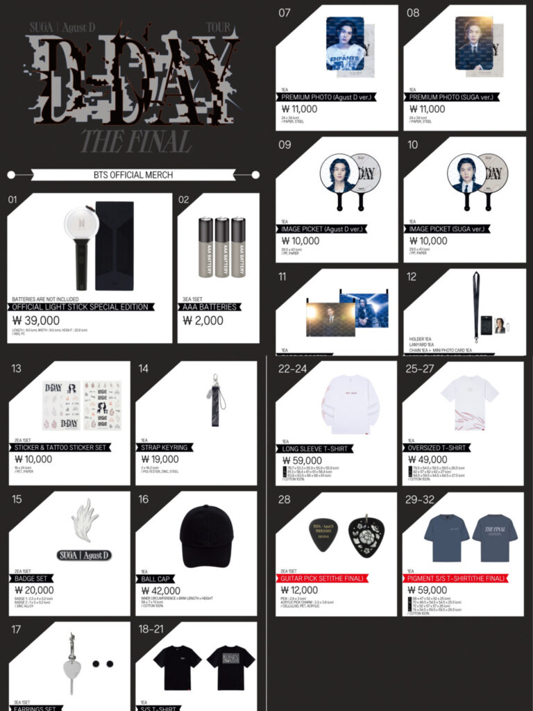 BTS SUGAのソウルコンファイナル「Agust D TOUR THE FINAL」の公式