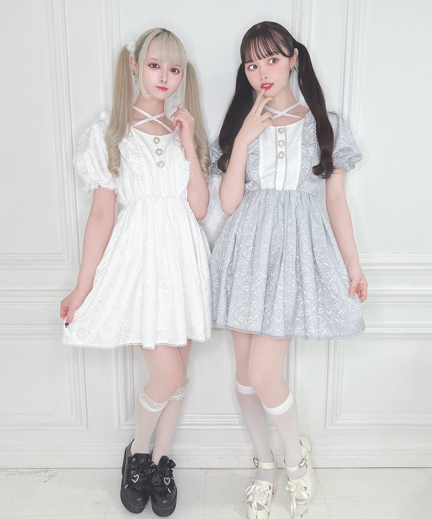 スクエアネックジャガードワンピース – BUNNY APARTMENT