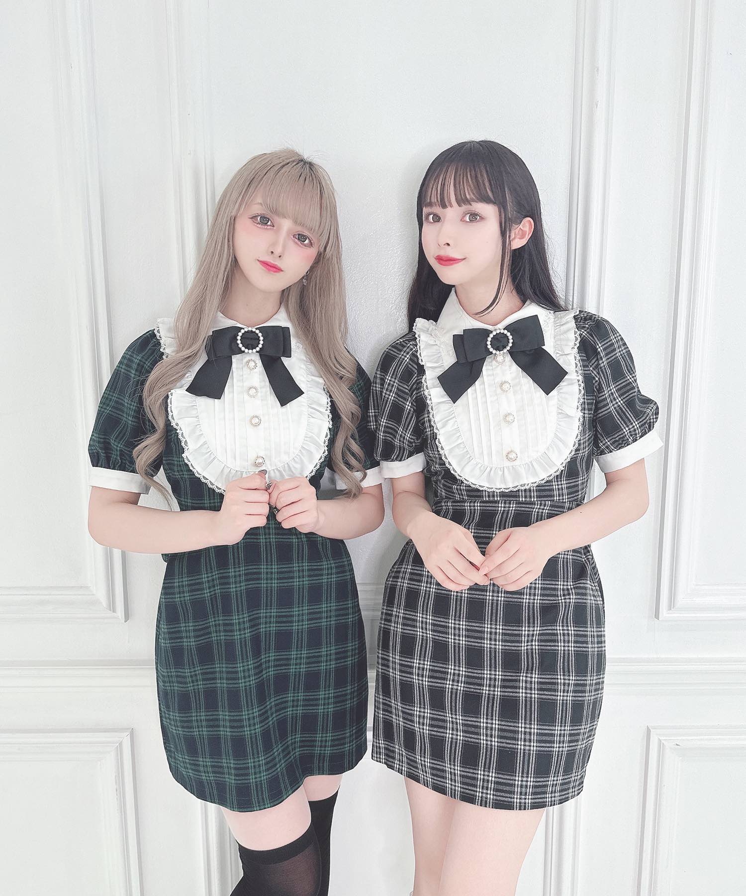 チェック柄切替フリルワンピース – BUNNY APARTMENT