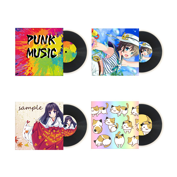 レコード型 コースター（オリジナルジャケット付）丨 名入れ