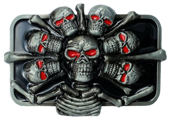 Skeleton with Skulls Belt Buckle – Buckle My Belt