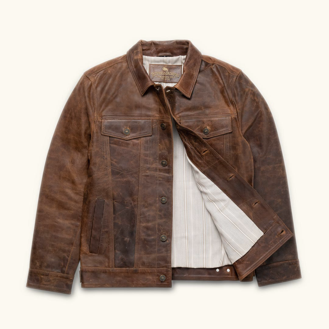 Brown Leather Jacket for Men (Driggs Jacket) | Buffalo Jackson