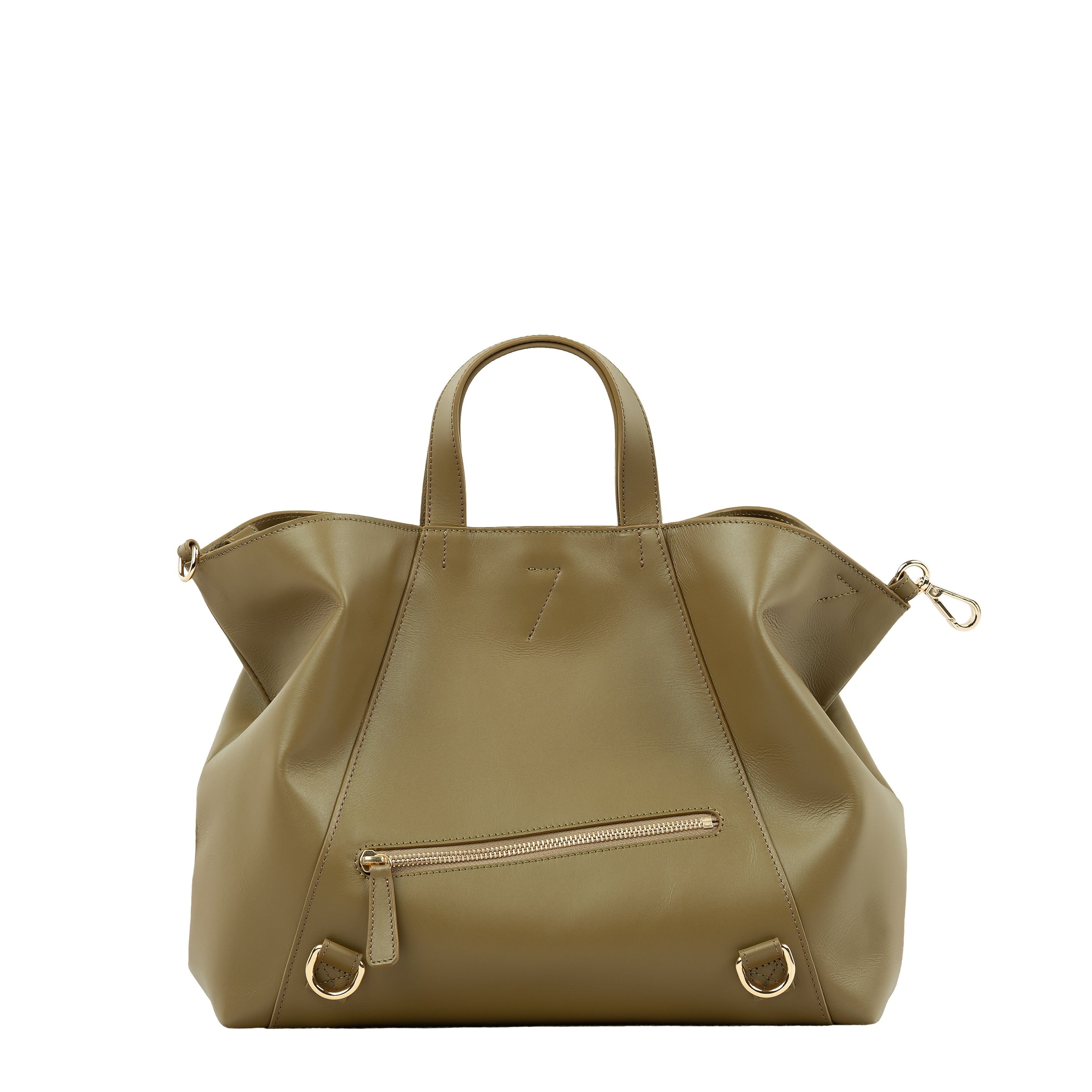 Curie 3-in-1 bag Matcha Green I Women's leather backpack