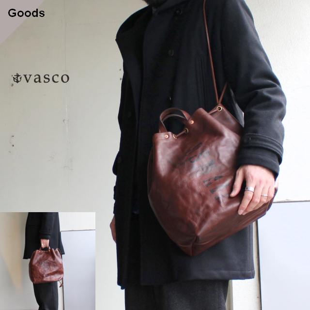 vasco LEATHER MAILMAN PURSE BAG レザー巾着バッグ VS-210L ブラウン