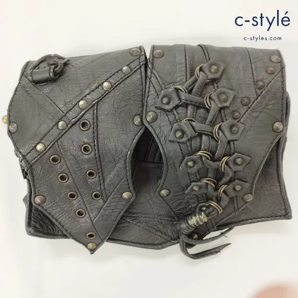 KMRii ケムリ レザーウエストバッグ ブラック ウエストポーチ スタッズ