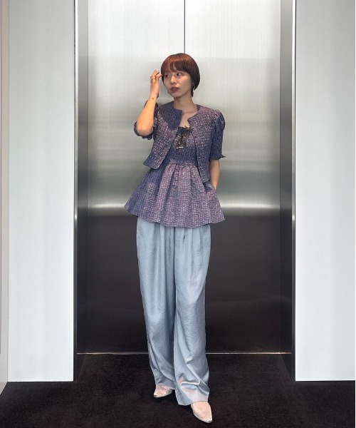 Ameri（アメリ）の「MEDI BUSTIER SET SHIRRING SHORT TOP（シャツ