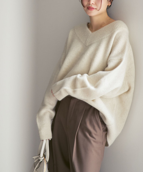 Noble（ノーブル）の「《追加》YAKワイドVネックニット（ニット