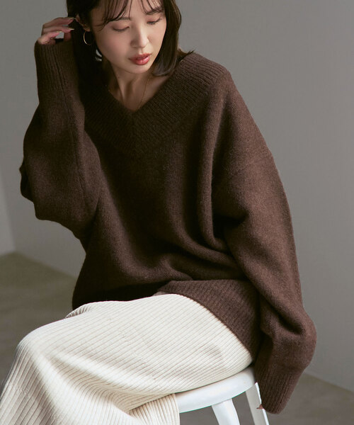 セール】《追加》YAKワイドVネックニット（ニット/セーター）｜NOBLE