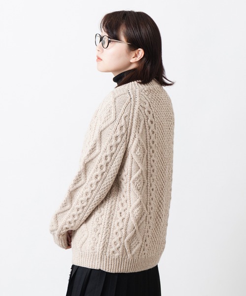 セール】メリノウール ハンドニット手編みカーディガン（カーディガン