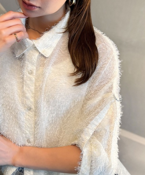 セール】トレンド感&エレガンス。ふんわりシアーフェザーロールアップ