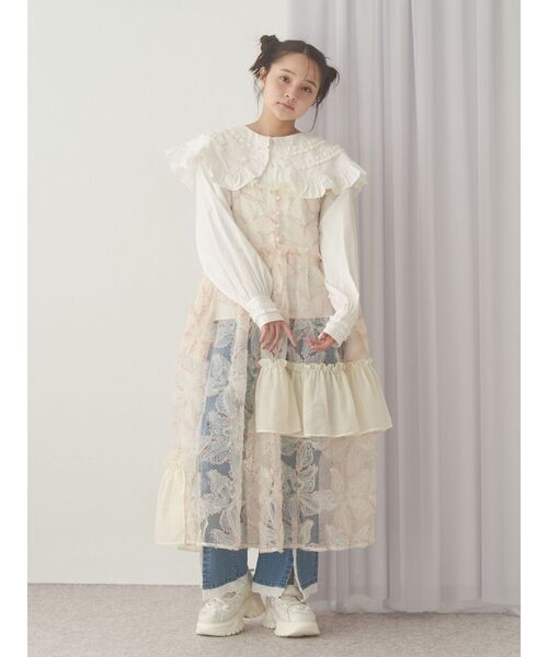 merry jenny（メリージェニー）の「ribbonスリムフレアデニムパンツ