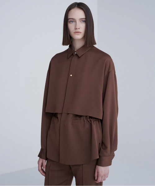 CULLNI（クルニ）の「22-AW-011/ Layered Waist Drawstring Shirts