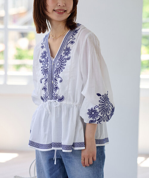 SLOBE IENA（スローブイエナ）の「《追加》フラワー刺しゅうペプラム