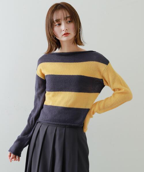 セール】『別注』さらさ×SENSE OF PLACE モヘアライクワイドボーダー