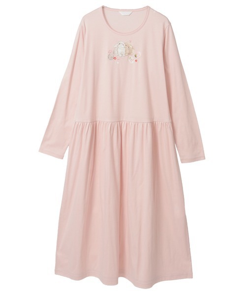 幸見うさぎ刺繍スムースワンピース（ワンピース）｜PINK HOUSE（ピンク