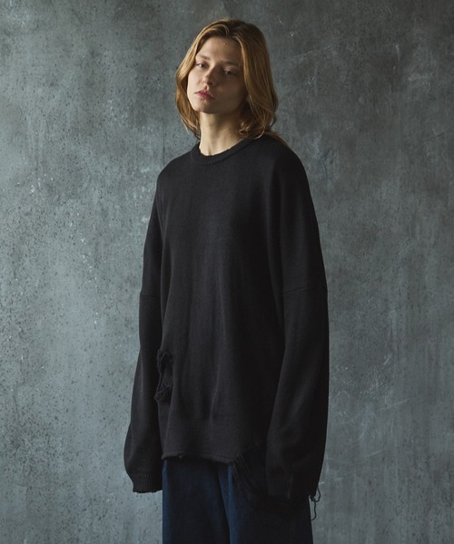 Pullover damage knit/sweater プルオーバーダメージニット/セーター