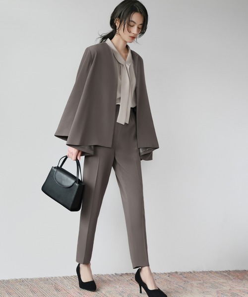 Flolia（フロリア）の「洗える スーツ セットアップ パンツスーツ ノー