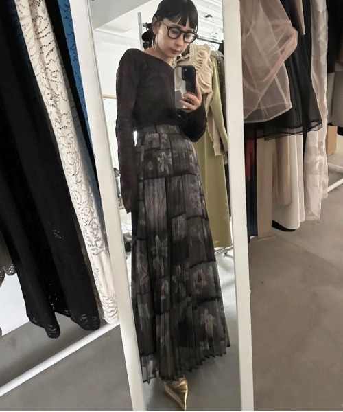 Ameri（アメリ）の「FLOWER PATCHWORK PLEATED SKIRT（スカート）」 - WEAR
