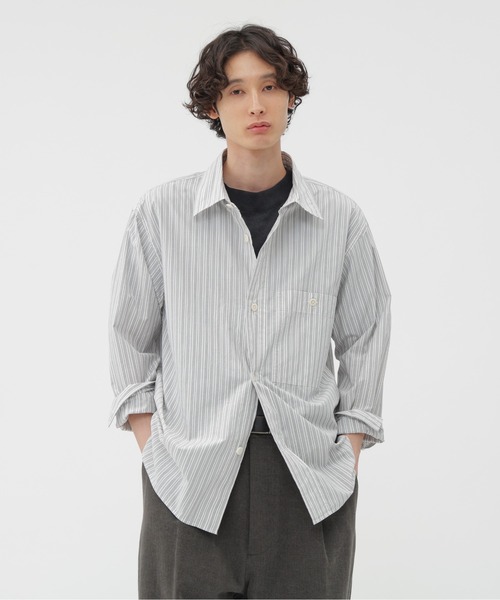 セール】PJ STRIPE COTTON POPLIN（シャツ/ブラウス）｜MHL