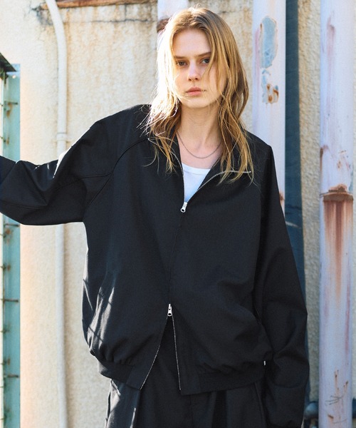 セットアップ対応】パイピングデザインダブルジップトラックジャケット