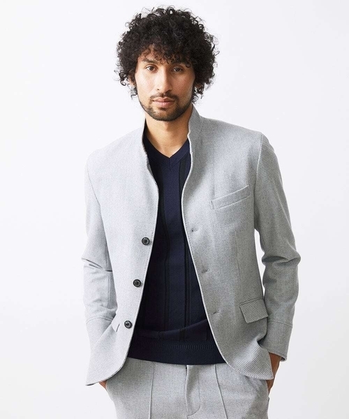 スタンドカラーストレッチジャケット セットアップ（テーラード