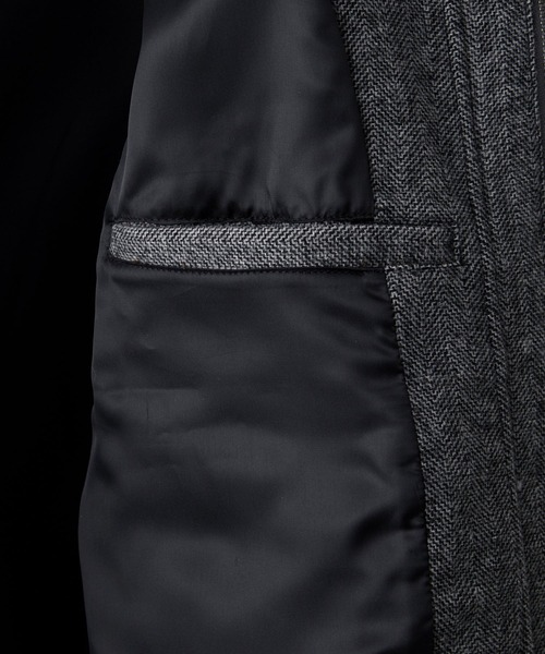 CLEL】Wool Blend Herringbone Tweed Fireman Blouson / ウール