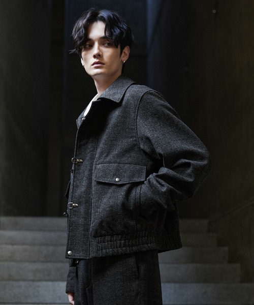 CLEL（クレイル）の「【CLEL】Wool Blend Herringbone Tweed Fireman