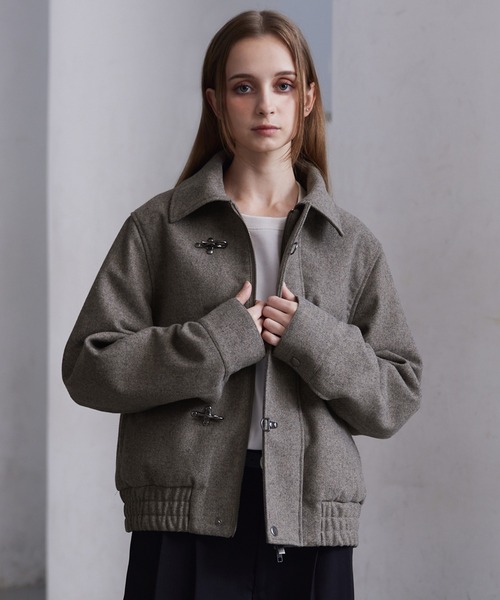 CLEL】Wool Blend Herringbone Tweed Fireman Blouson / ウール