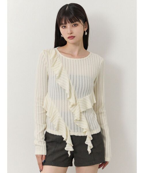 セール】カスケードフリルトップス（ニット/セーター）｜MURUA