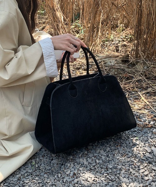 セール】サイドベルトビッグスエード調トートバッグ トラベルバッグ