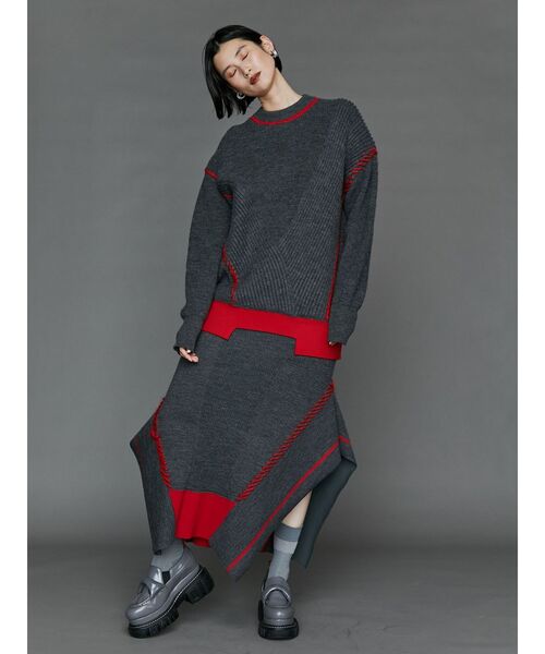 UN3D.（アンスリード）の「POINT STITCH KNIT SK / ポイントステッチ