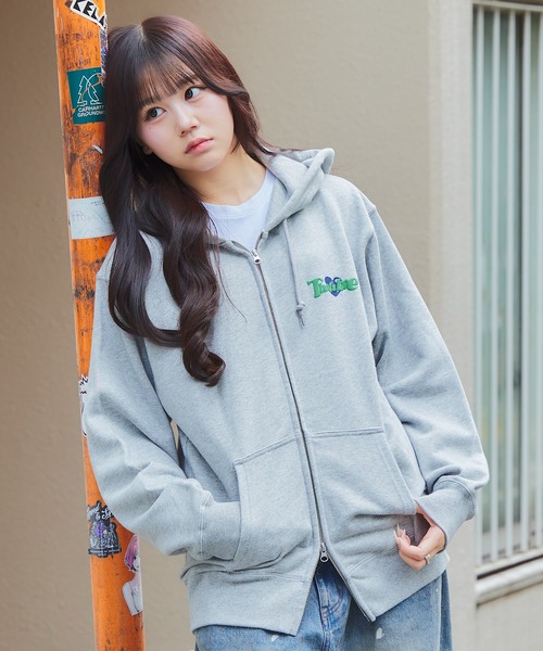 HEAVY WEIGHT 12.7oz 'POSTER BOY' LOGO ZIP HOODIE 長袖 パーカー 秋