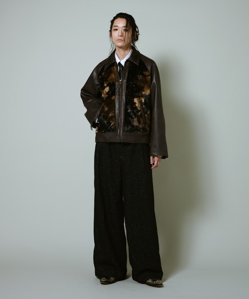 faux haircalf leather jacket / フェイクハラコレザージャケット