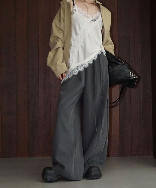 レーストリムサテンキャミソール chw26s006-ファッション通販サイト