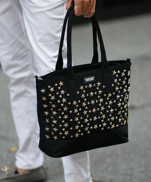 セール】【SOMEDIFF】オリジナルスタースタッズトートバッグ/カバン