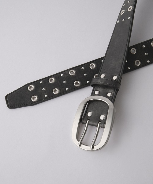 セール】【Alfred Alex】ビッグバックルダブルピンスタッズアイレット