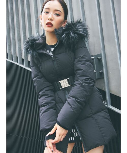 GYDA（ジェイダ）の「GYGYベルト付きロングダウンコート（ダウン