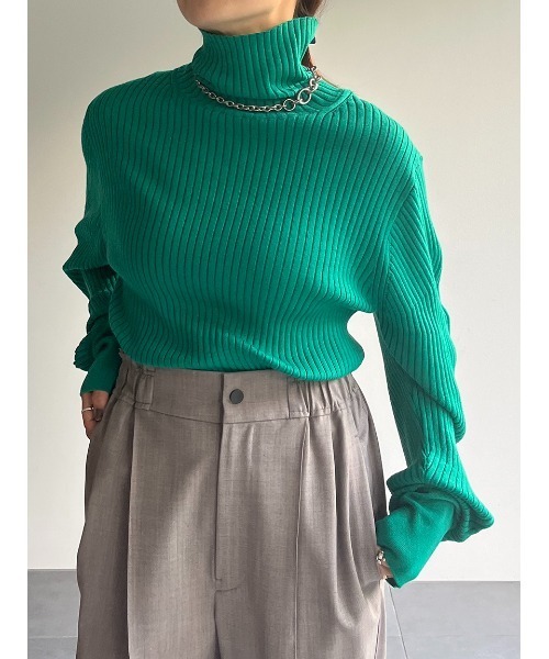 MIESROHE（ミースロエ）の「ウェーブスリーブリブニット（ニット