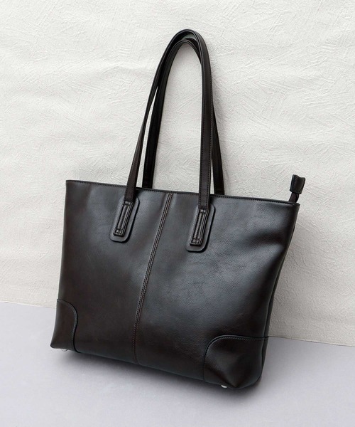 セール】スプリットレザー（牛床革） コンパクト ビジネストートバッグ