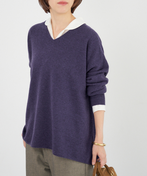 追加》Fineニュージーウール ニュアンス Vプルオーバー（ニット