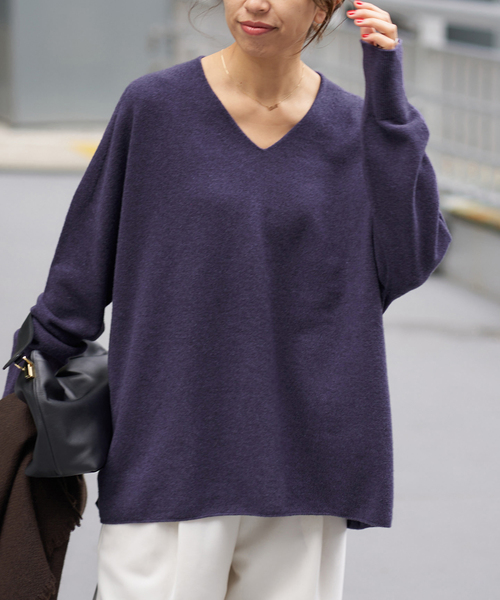 追加》Fineニュージーウール ニュアンス Vプルオーバー（ニット