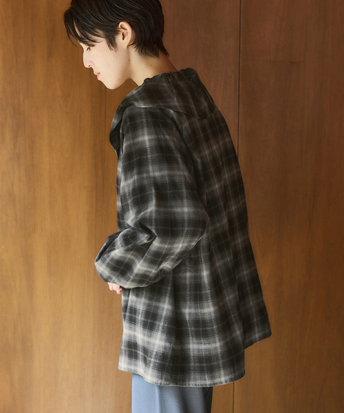 セール】《追加2》BLACK フリルチェックブラウス（シャツ/ブラウス